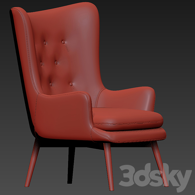 Aarmo Wing Chair Armchair 02 3DSMax File - thumbnail 3