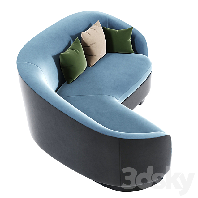 Minotti Jacques Curve Sofa 3d