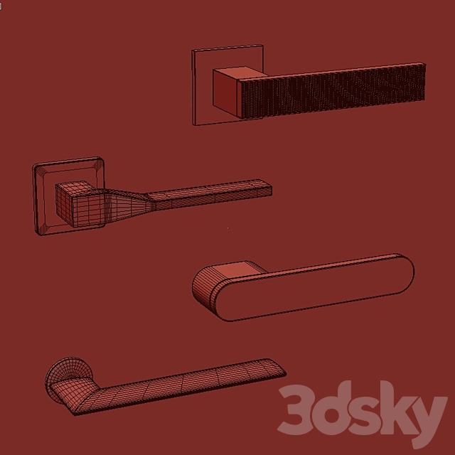 Door handles OLIVARI 3d