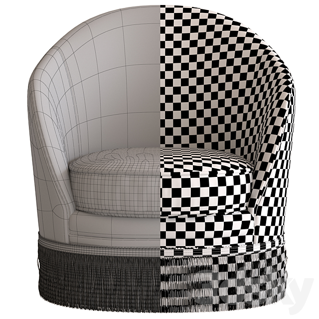 Globewest Kennedy Fringed Armchair 3DSMax File - thumbnail 3