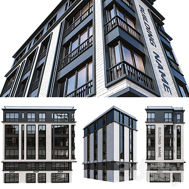 Modern Residential Building 21 3d