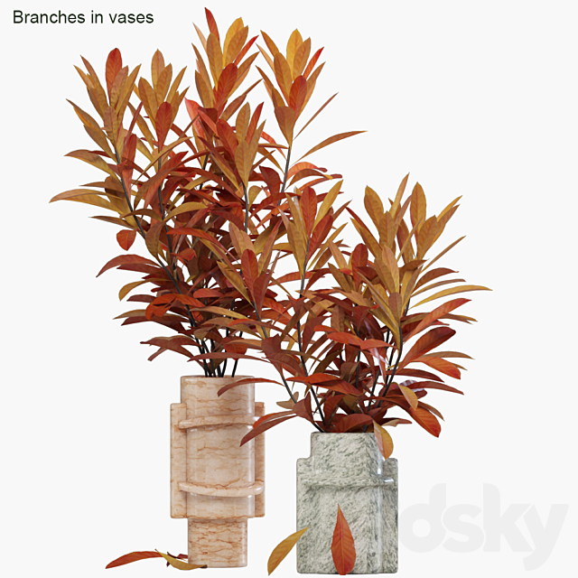 Branches in vases 27: Autumn flame 3DSMax File - thumbnail 1