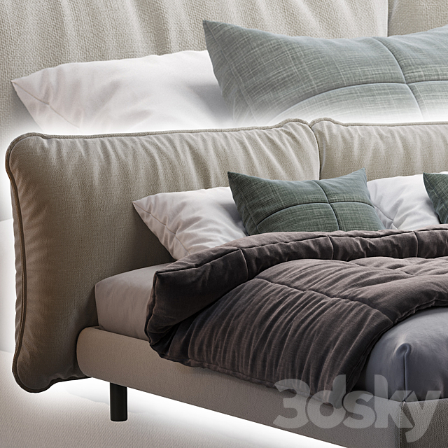 Meridiani Bed OLIVER 3d