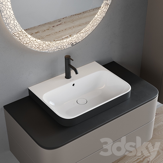 Duravit HAPPY D.2 PLUS | Single vanity unit 3d