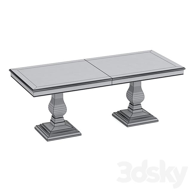 Dantone Home Rectangular folding dining table 3d