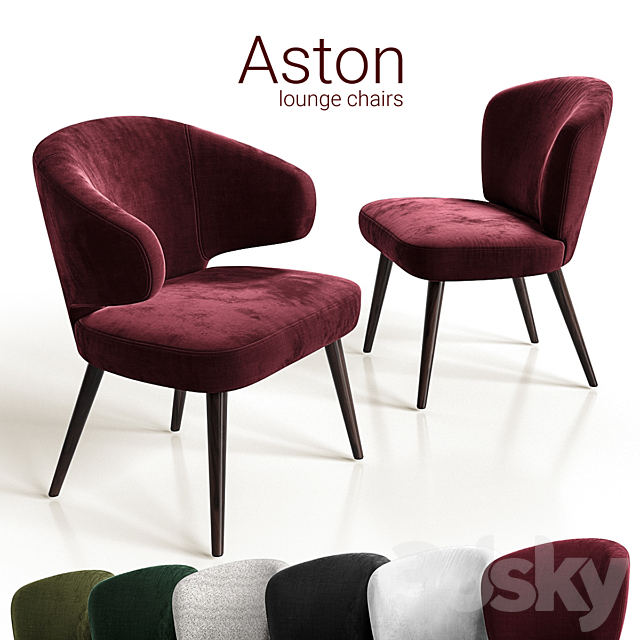 Chairs lounge Minotti Aston 3DSMax File - thumbnail 1