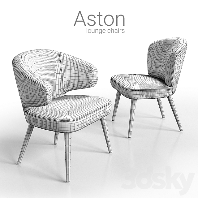 Chairs lounge Minotti Aston 3DSMax File - thumbnail 2