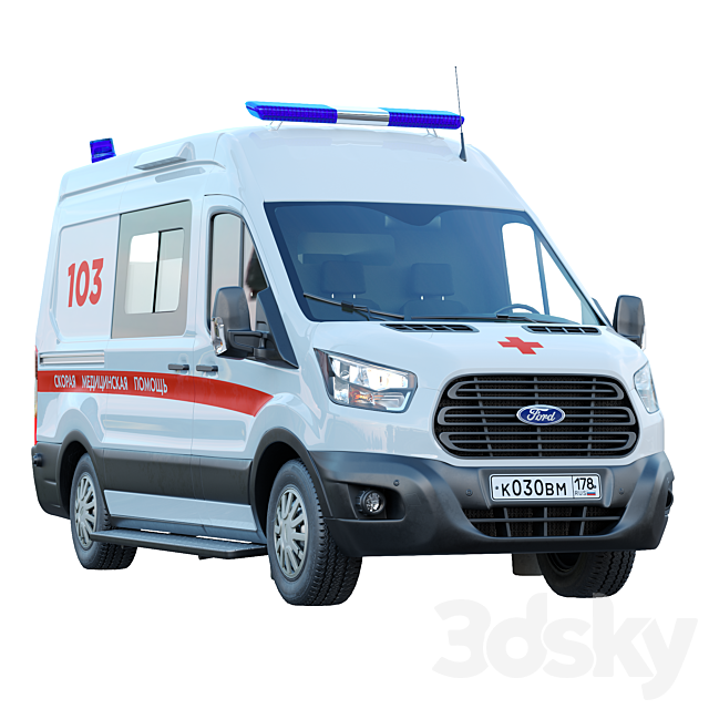 Ford Transit Emergency Medicine 3DSMax File - thumbnail 1