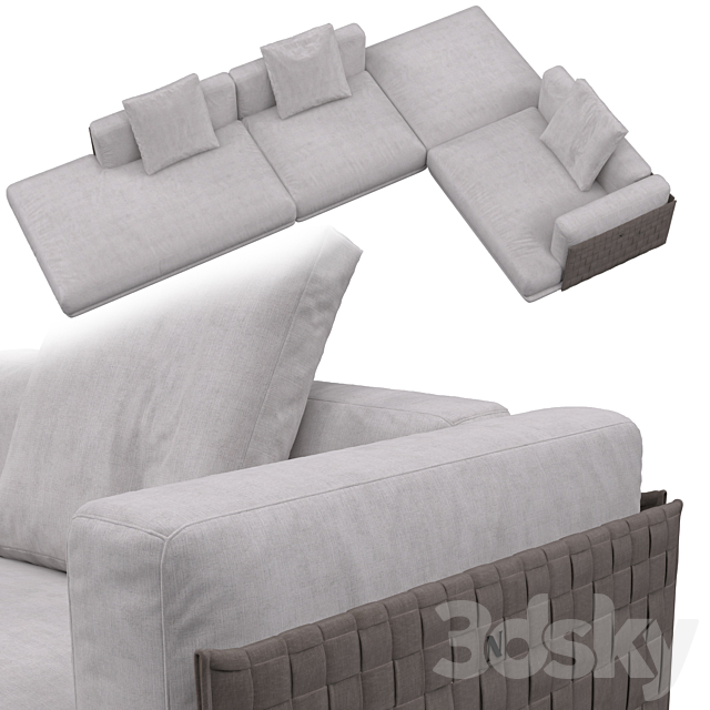 Natuzzi Campus Sofa 3DSMax File - thumbnail 2