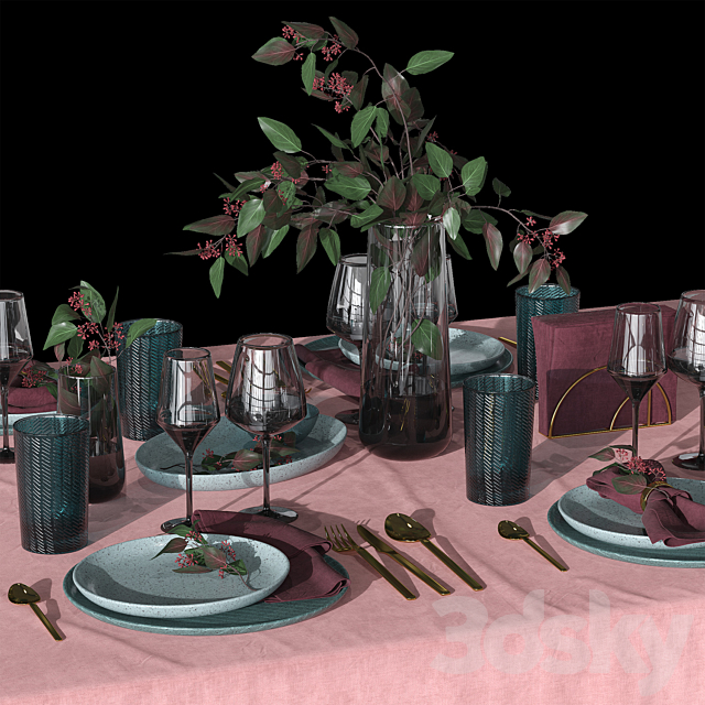 Table setting 3d