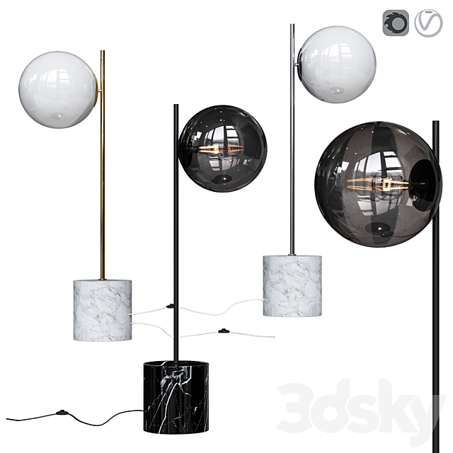 West Elm Sphere and Stem Table Lamp 3DSMax File - thumbnail 1