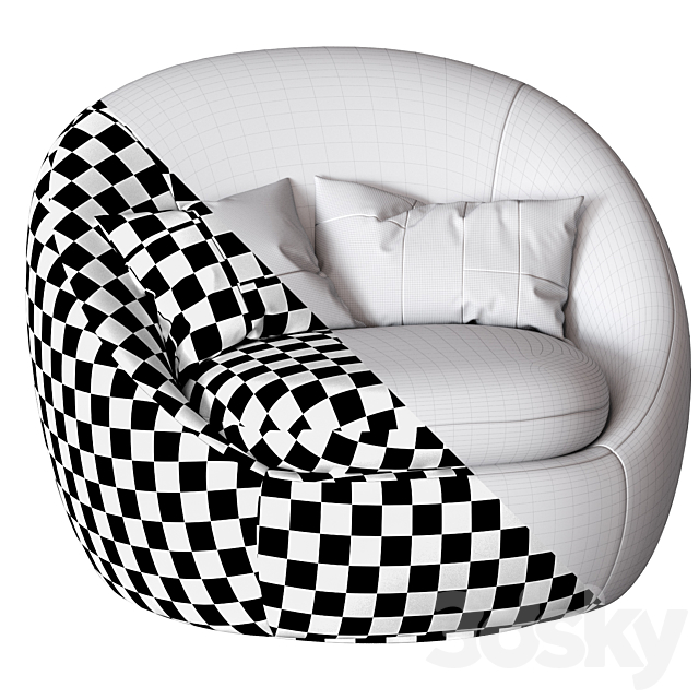 West Elm Cozy Swivel Chair 3DSMax File - thumbnail 3