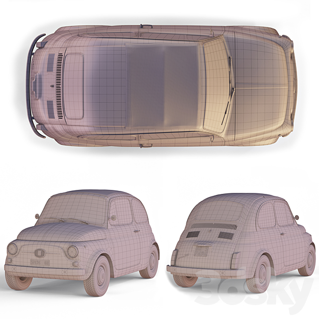 Fiat 500f 3DSMax File - thumbnail 3