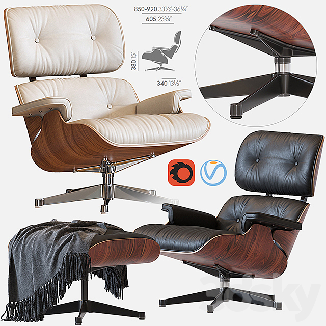 Eames Lounge Chair 3DSMax File - thumbnail 2