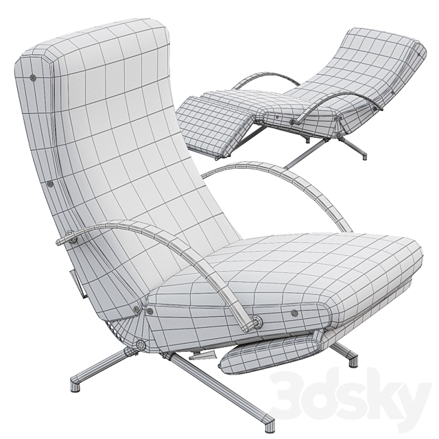 AVE TECNO P40 Lounge Chair by Borsani 1950 3DSMax File - thumbnail 2