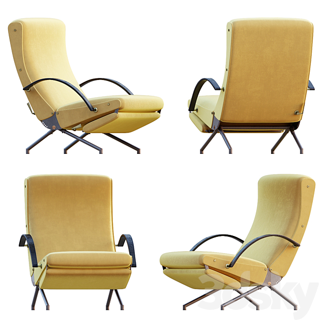 AVE TECNO P40 Lounge Chair by Borsani 1950 3DSMax File - thumbnail 3