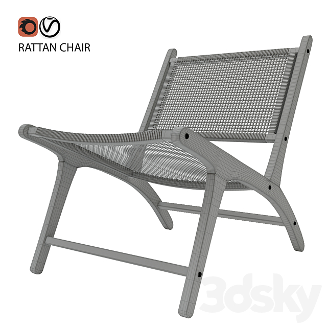 Rattan chair ZARA home 3DSMax File - thumbnail 3