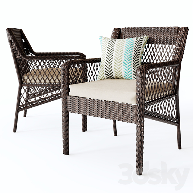 Benedetto Patio Dining Chair with Cushion 3DSMax File - thumbnail 1