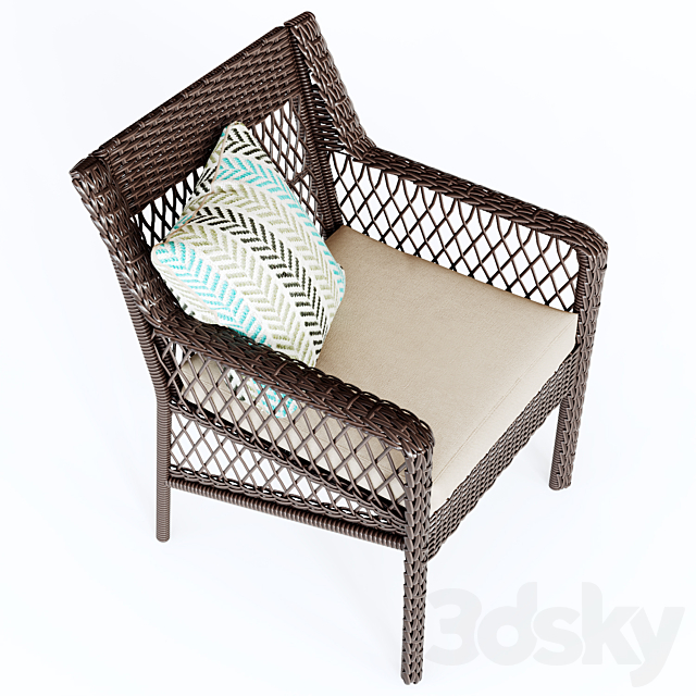 Benedetto Patio Dining Chair with Cushion 3DSMax File - thumbnail 2
