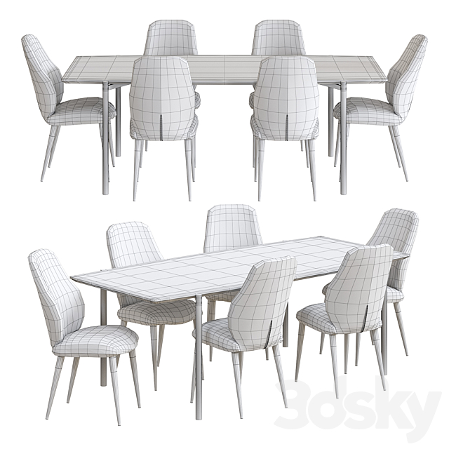 NV Gallery Set Chaise Chair And Milano Table 3DSMax File - thumbnail 2