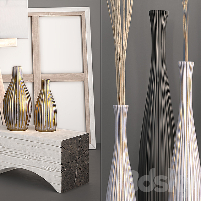 Decor – Vases. Dry grass. Statuette 3DSMax File - thumbnail 2