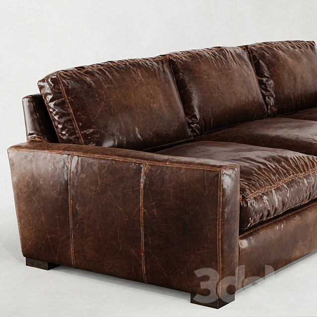 RH _ MAXWELL LEATHER THREE-SEAT-CUSHION SOFA 3d