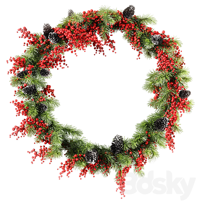 Christmas Wreath v3 3DSMax File - thumbnail 1