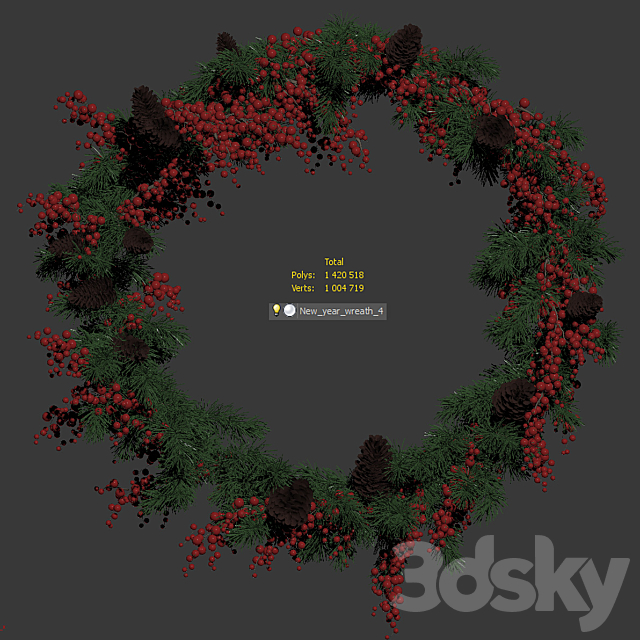 Christmas Wreath v3 3DSMax File - thumbnail 3