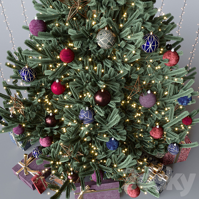 Dark cristmas tree 3d