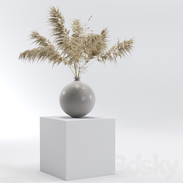 Vase with dried flowers 0001 3DSMax File - thumbnail 4