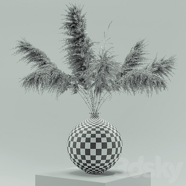 Vase with dried flowers 0001 3DSMax File - thumbnail 5