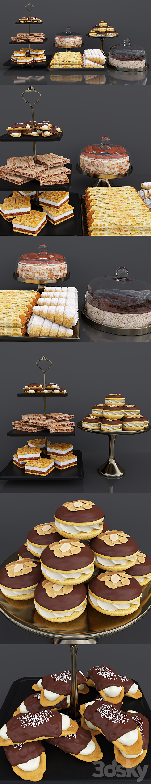 Cake bar (Espresso cheesecake & Tiramisu cake) 3dsky
