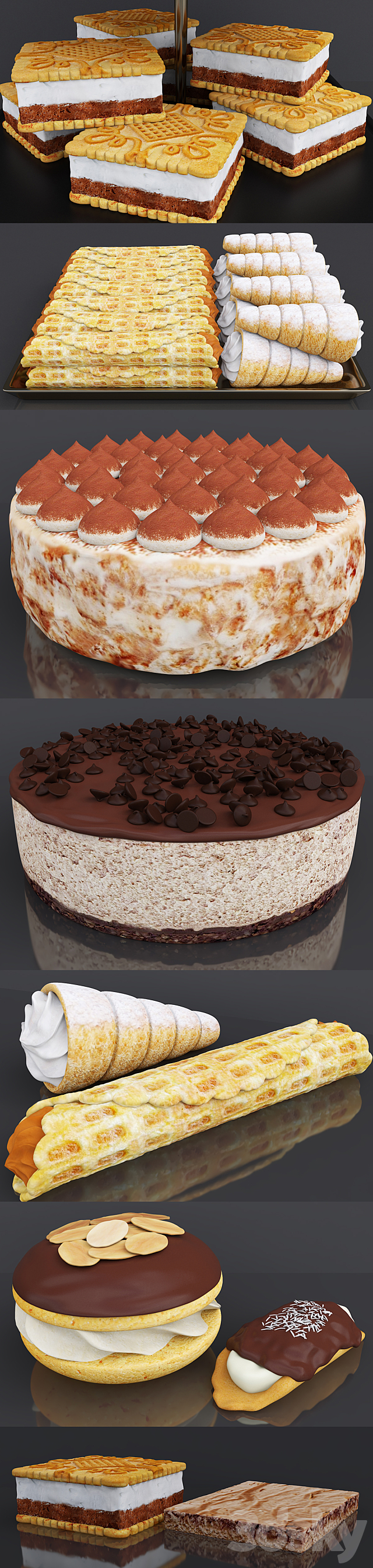 Cake bar (Espresso cheesecake & Tiramisu cake) 3dskyfree