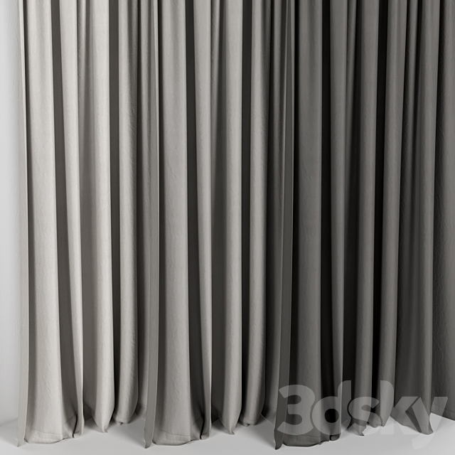 Six curtains in different colors 3DSMax File - thumbnail 3