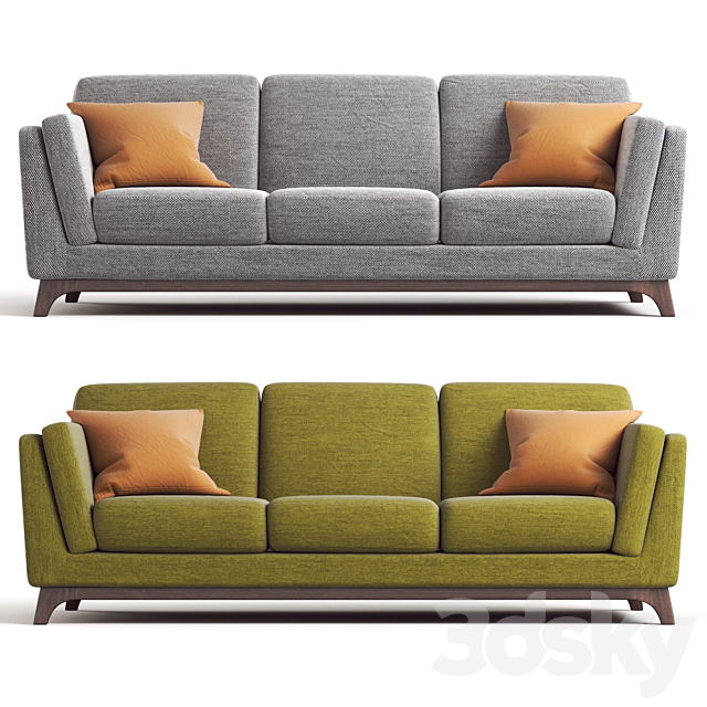 ARTICLE Ceni Sofa. Pyrite Gray and Seagrass Green upholstery variants. 3DSMax File - thumbnail 2