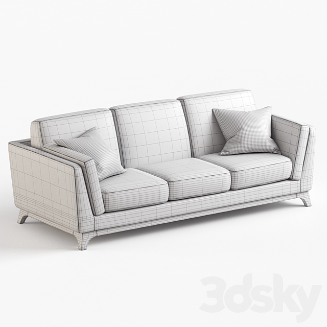ARTICLE Ceni Sofa. Pyrite Gray and Seagrass Green upholstery variants. 3DSMax File - thumbnail 3