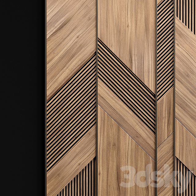 Wooden panels with planks 3DSMax File - thumbnail 2