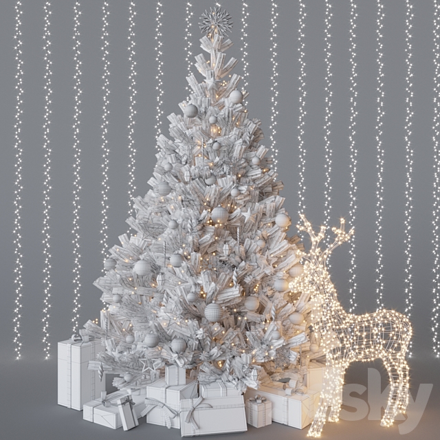 White christmas tree 3DSMax File - thumbnail 2