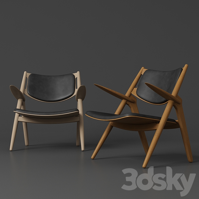 Carl Hansen CH28 Sawhorse Easy Chair 3DSMax File - thumbnail 2