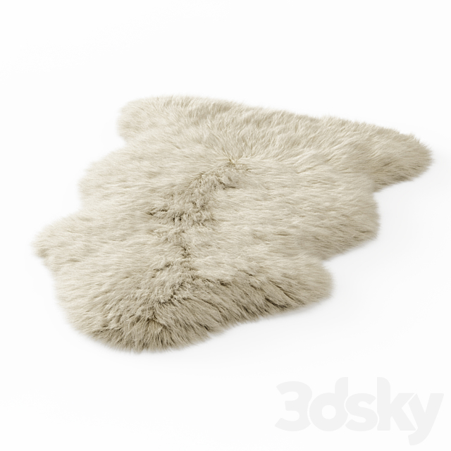 Forsyth New Zealand Sheepskin Skin Rug 3DSMax File - thumbnail 2