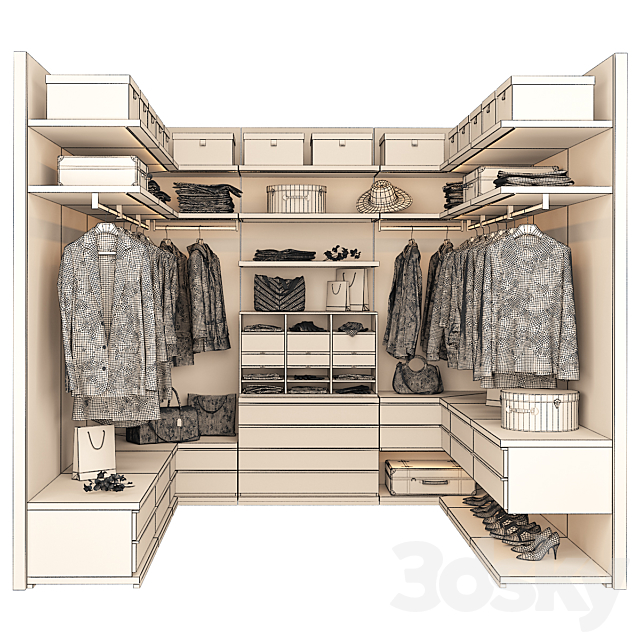 Poliform Ubik Walk-in Closet 4 3dsky