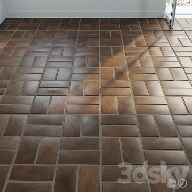 Ceramic tile set 05 – Dark Terracotta 3DSMax File - thumbnail 1
