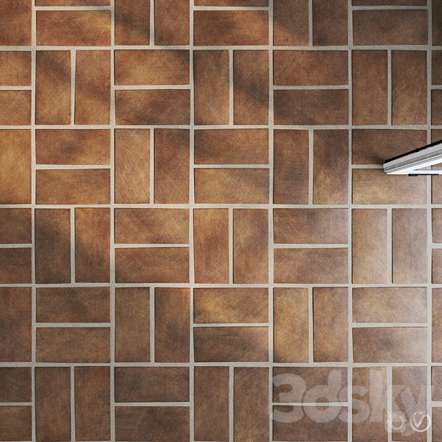 Ceramic tile set 05 - Dark Terracotta 3d