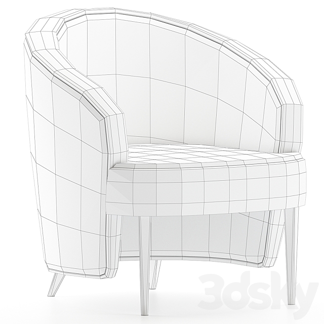 Luxury Waldorf Astoria Club Chair 3DSMax File - thumbnail 2