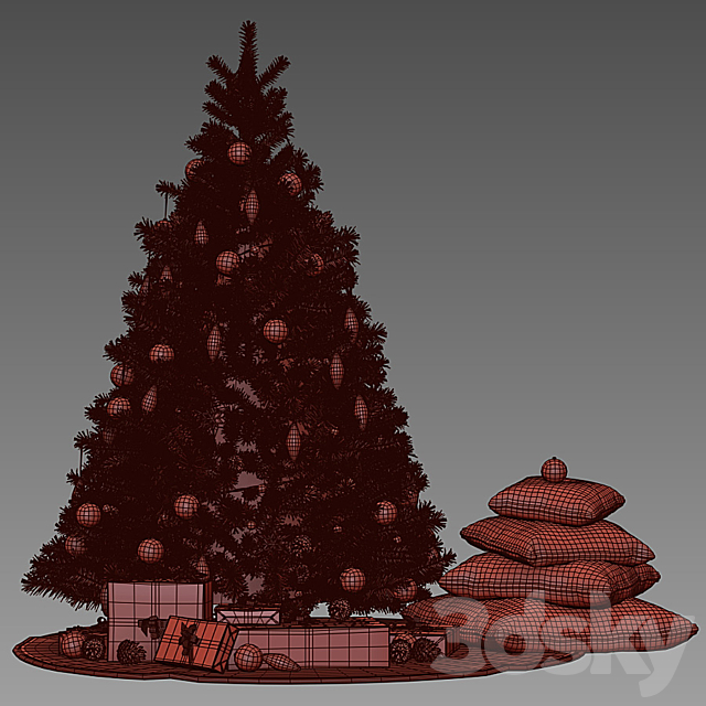 White Christmas tree 3DSMax File - thumbnail 3