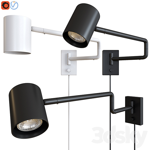 IKEA  NYMANE Wall lamp with swivel stand 3DSMax File - thumbnail 1