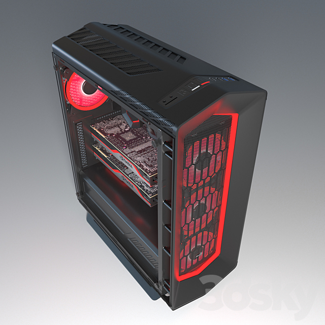 AeroCoolPC Black 3d