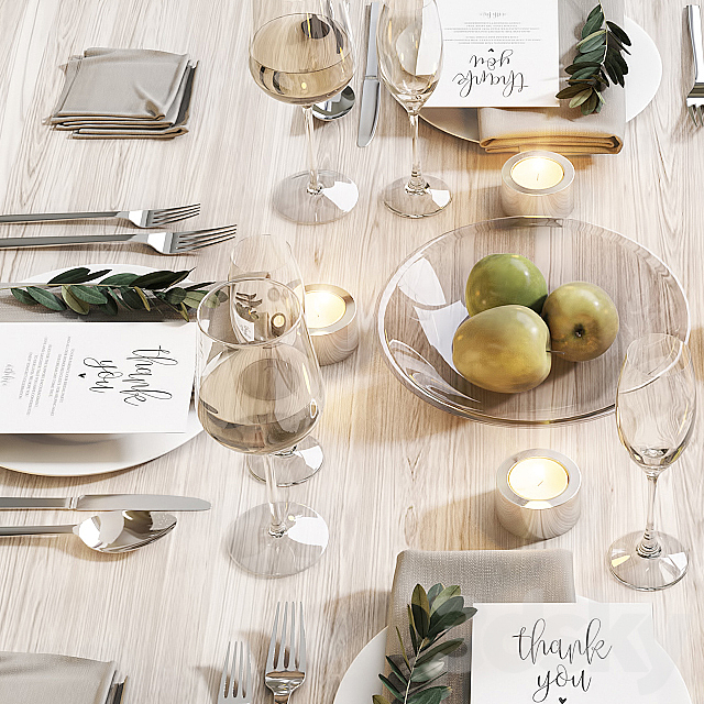 Table setting 16 3d