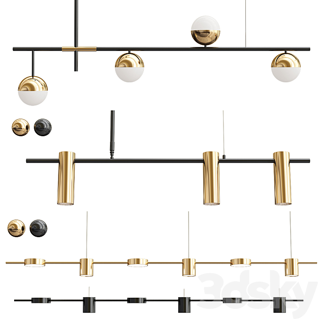 Collection Linear Chandelier 3DSMax File - thumbnail 1