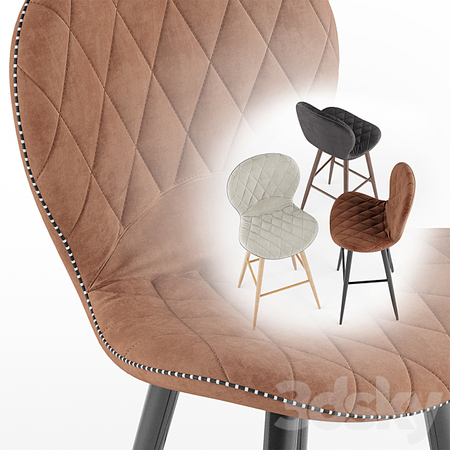 Hiro bar chair 3d
